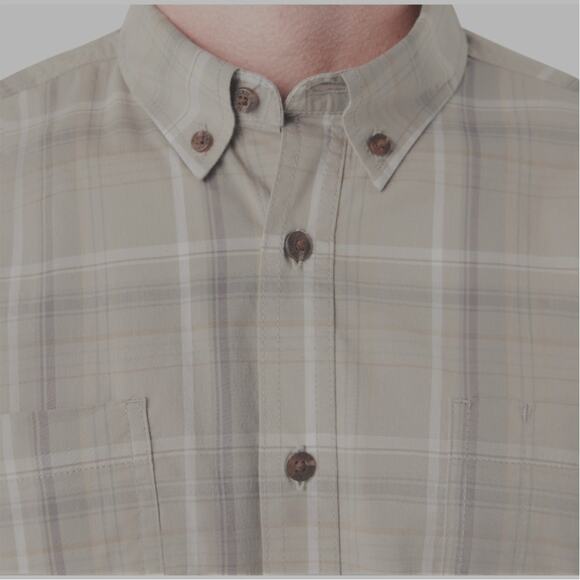 New Mens DICKIES Short Sleeve Flex Woven Relaxed Fit Gray Plaid Shirt MEDIUM - Picture 4 of 5